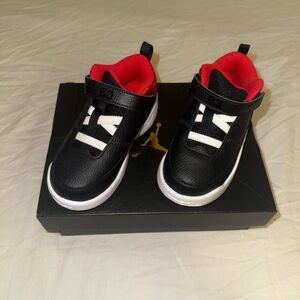Jordan Kids Black and Red Sneakers